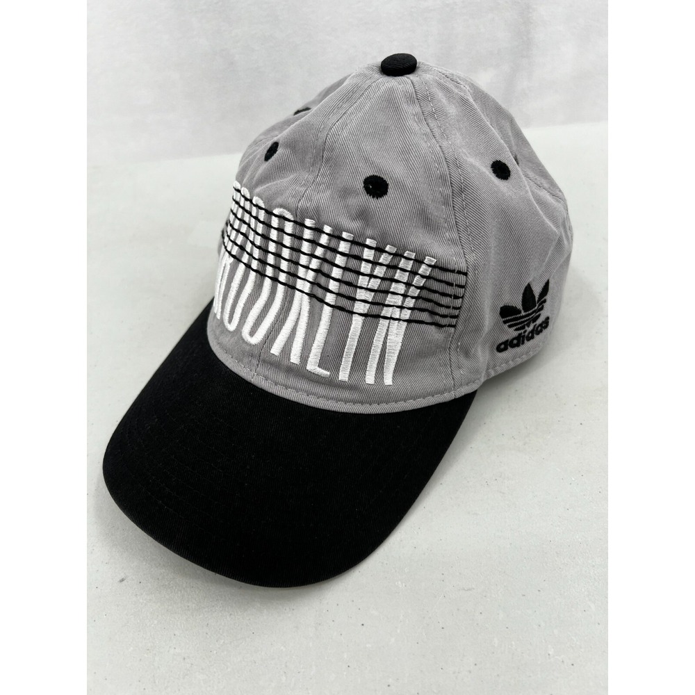 Adidas Brooklyn Nets Hat Black Gray White Adjustable Mens Cap Basketball‎